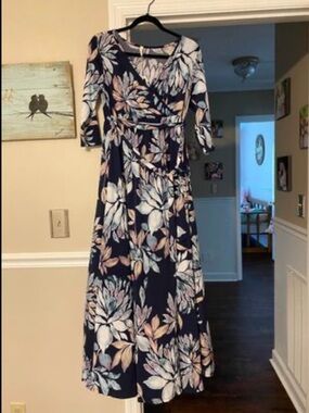 Pinkblush Navy Floral Maternity Maxi Dress